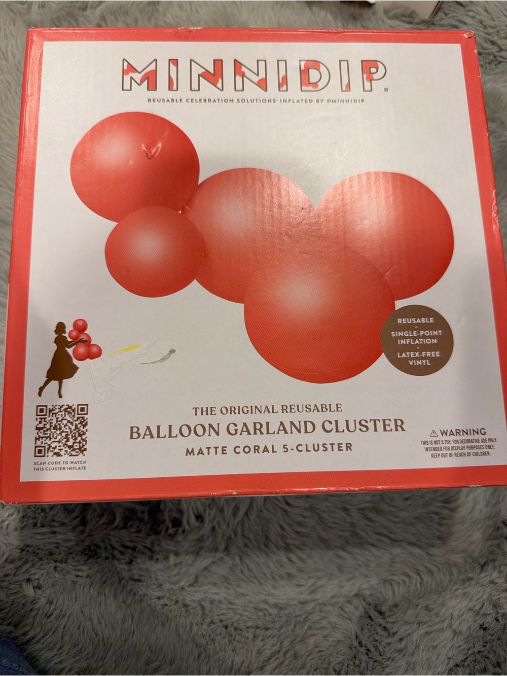 Matte Coral Balloon Garland Cluster - Reusable 5-Cluster
